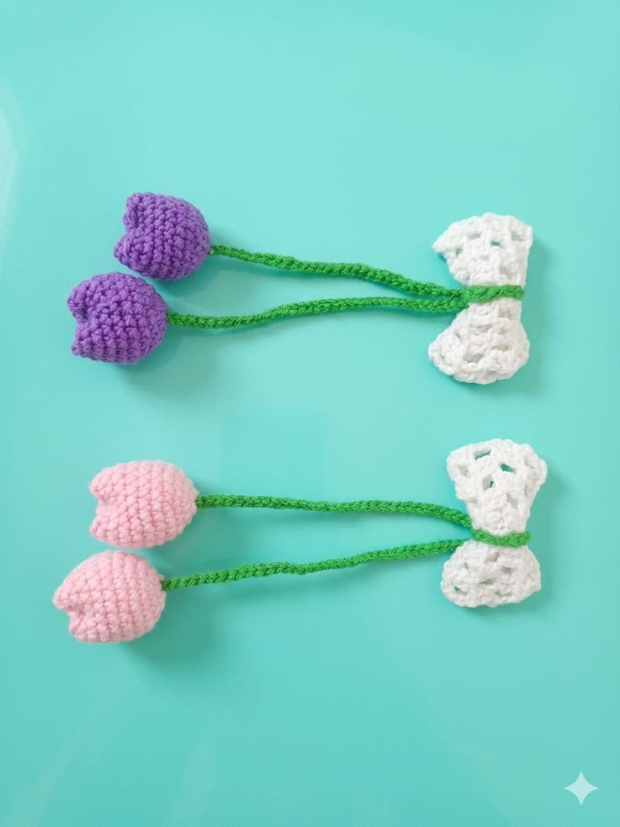 Tulip & Bow Hair Tie Set
