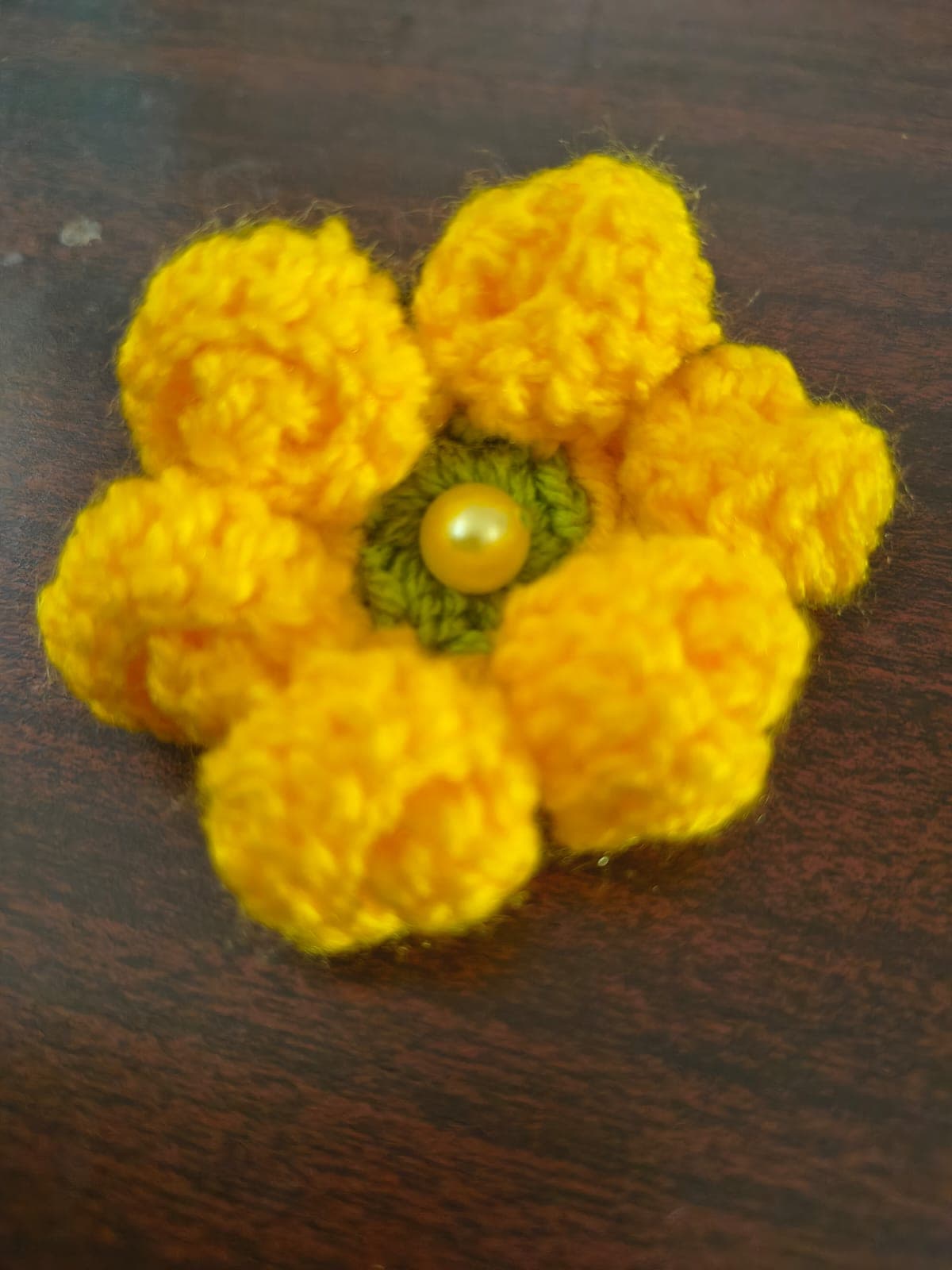 Crochet Yellow Floral Hair Tie