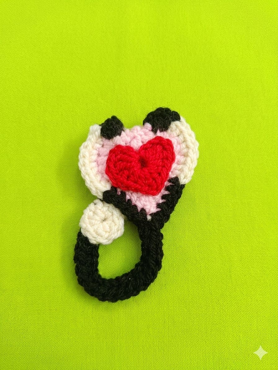 Handmade Crochet Stethoscope Applique