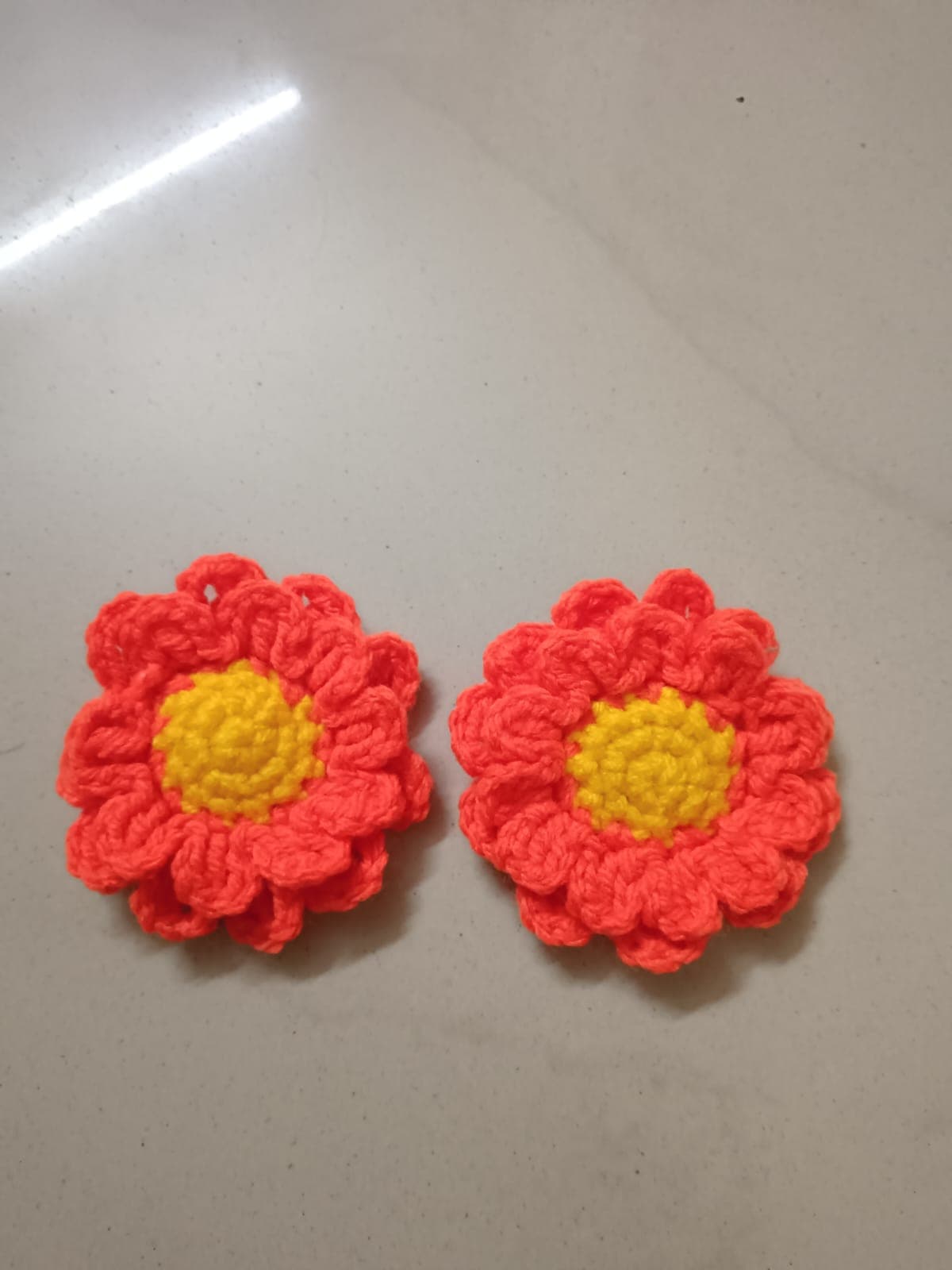 Orange Daisy Applique (Pair)