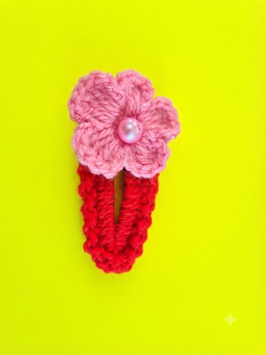 Pink Flower Hair Clip