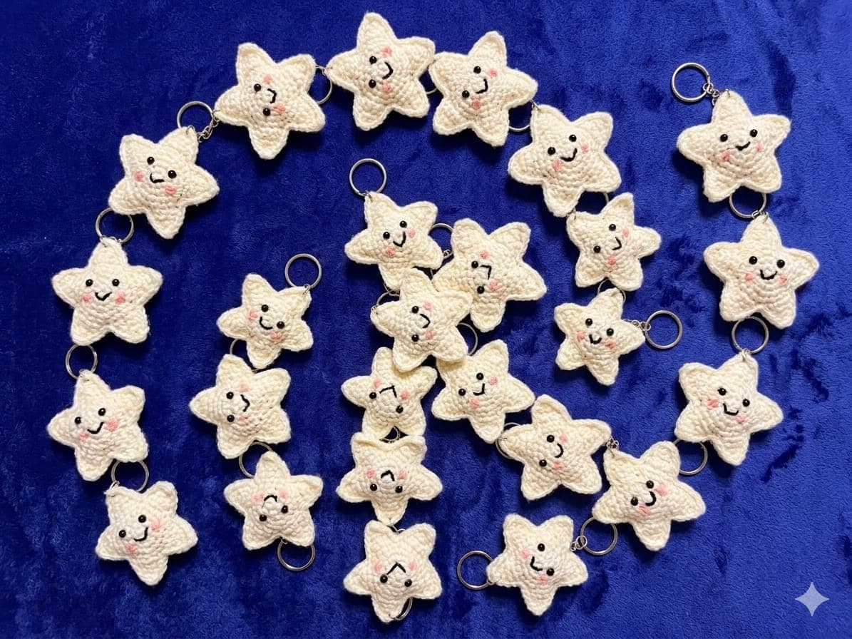 Smiley Star Keychain
